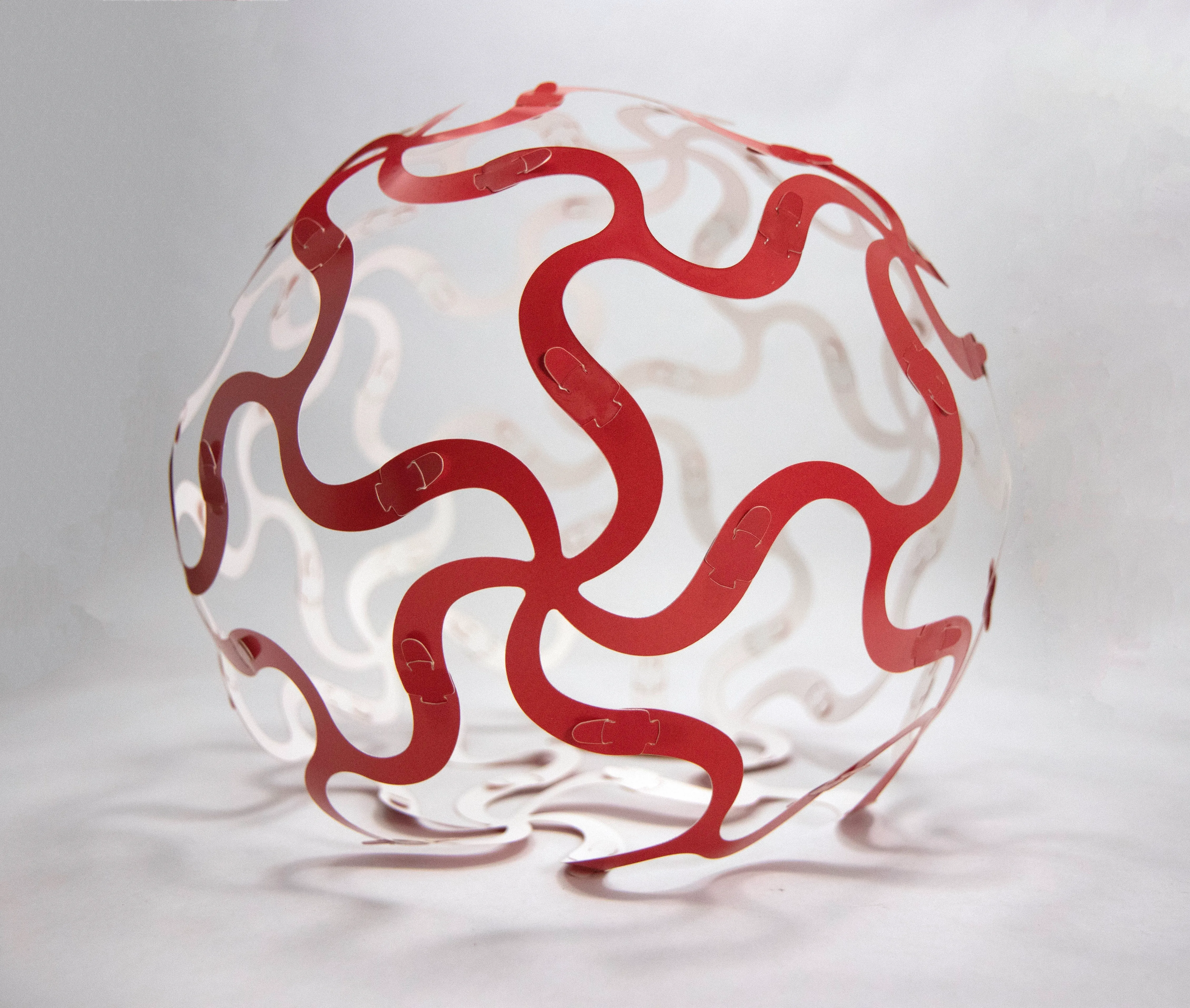 Rhombic triacontahedron assembled from Mylar Curvahedra pieces