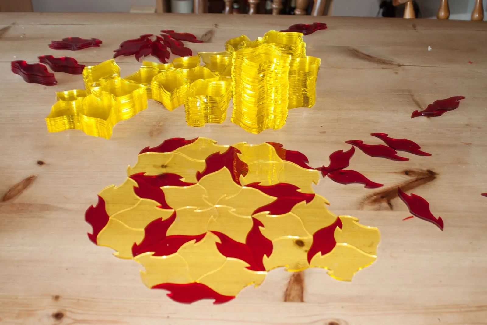 Penrose tile arrangement showing five-fold symmetry