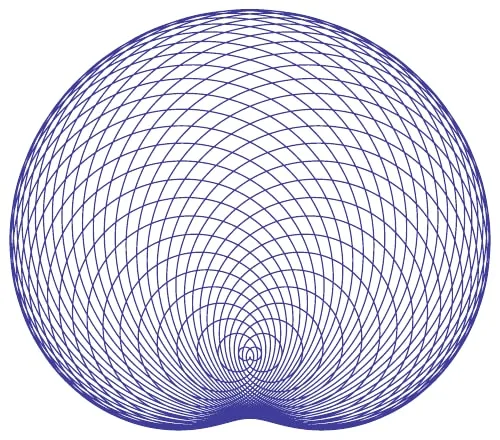 A classical 2D toral spirograph curve,  one circle rolling around another, drawn as a closed parametric curve
